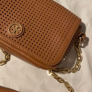 Tory Burch brown and gold purse
